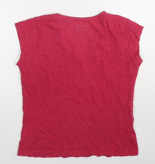 Womens UK Size 12 BHS Pink Basic T-Shirt