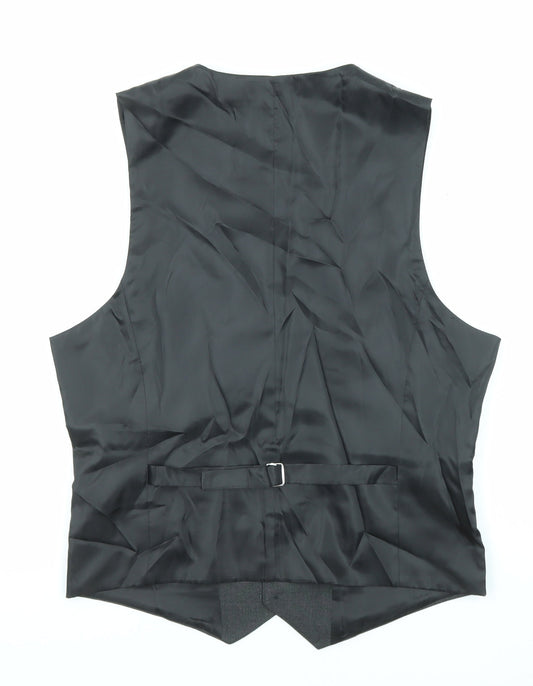 ASOS Mens Grey Polyester Jacket Suit Waistcoat Size 40 Regular