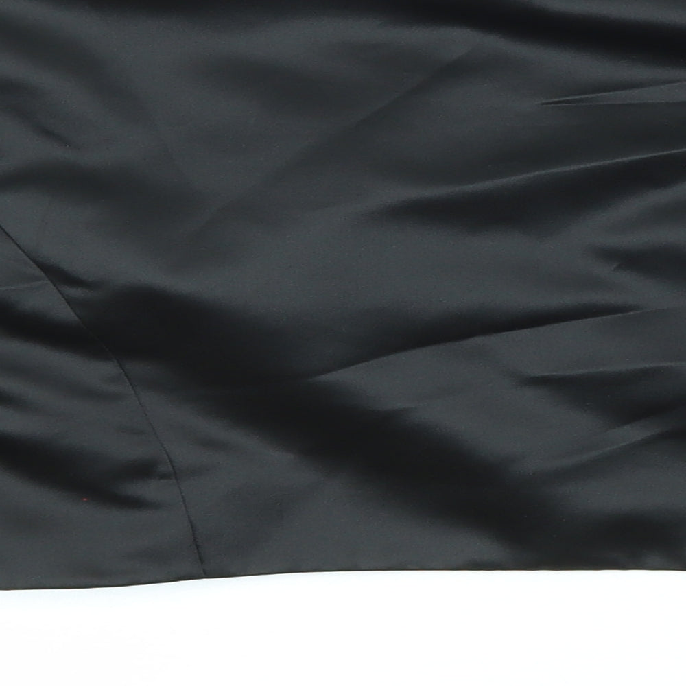 Debut Womens Black Jacket Blazer Size 12 - Flower Detail