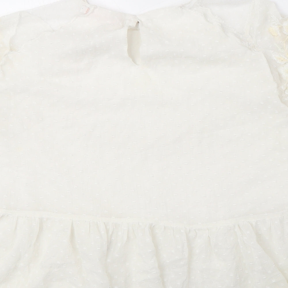 Womens UK Size XS Zara White Basic Blouse