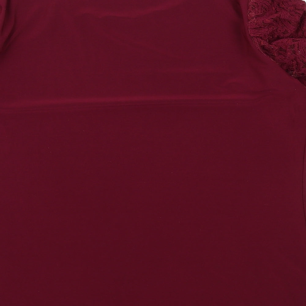 Womens UK Size M Nina Leonard Red Basic Blouse
