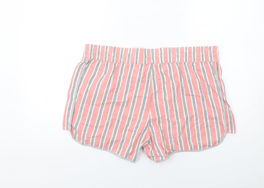 Gap Womens Pink Striped Cotton Basic Shorts Size XL Regular Pull On