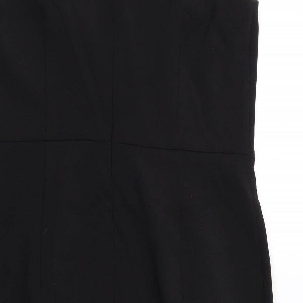 Autograph Womens Black Polyester Shift Size 14 Boat Neck Zip