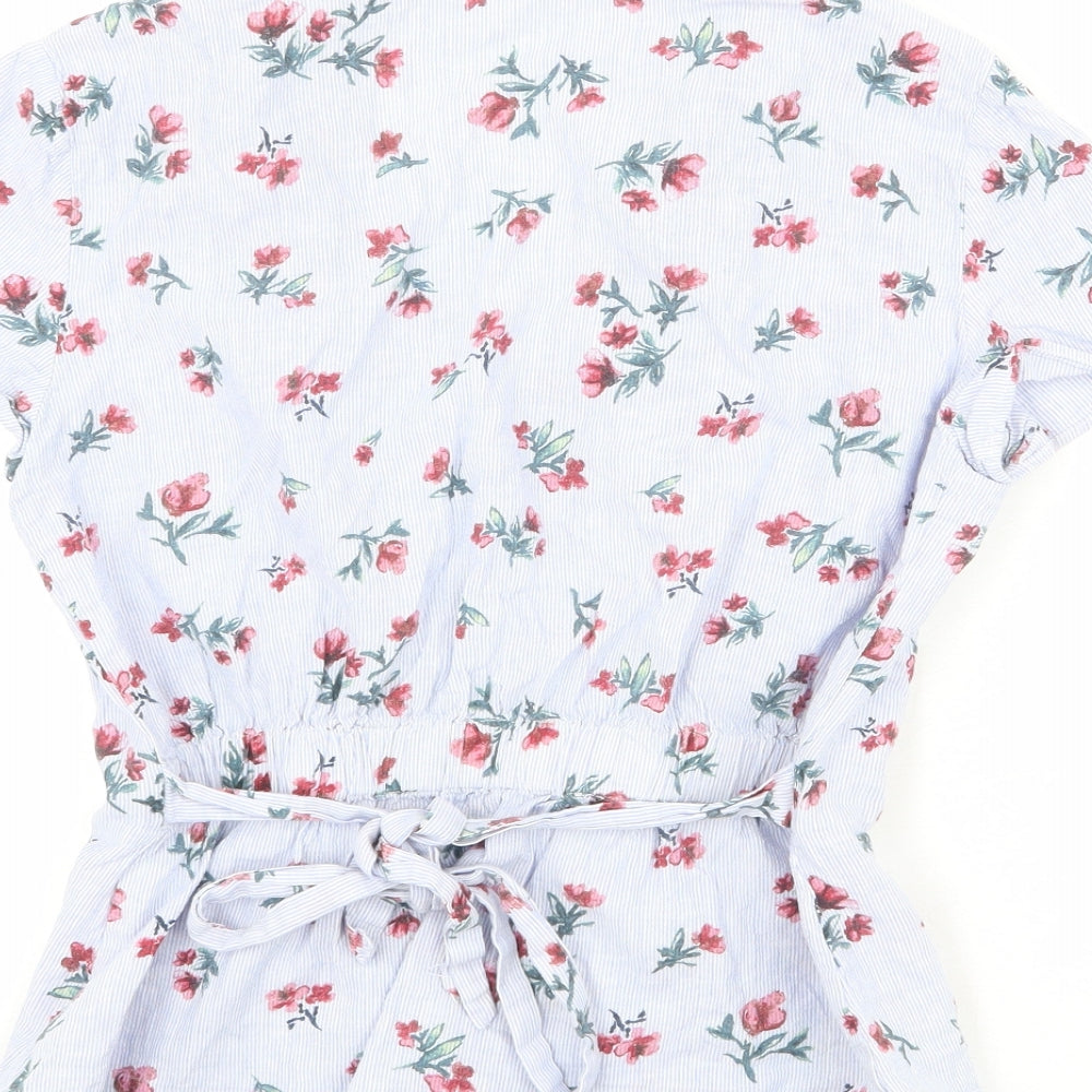 Womens UK Size S Zara Blue Wrap Blouse