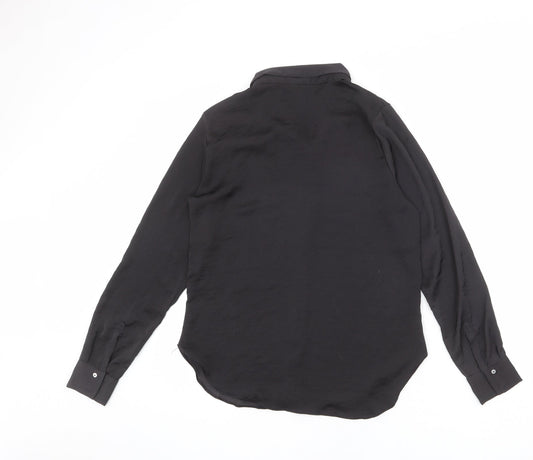 Womens UK Size 10 River Island Black Basic Button-Up