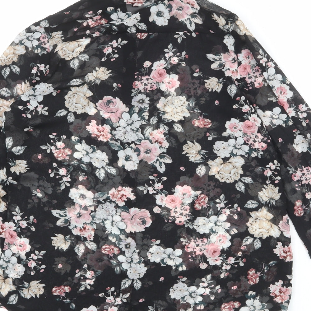 Womens UK Size 8 New Look Black Basic Button-Up