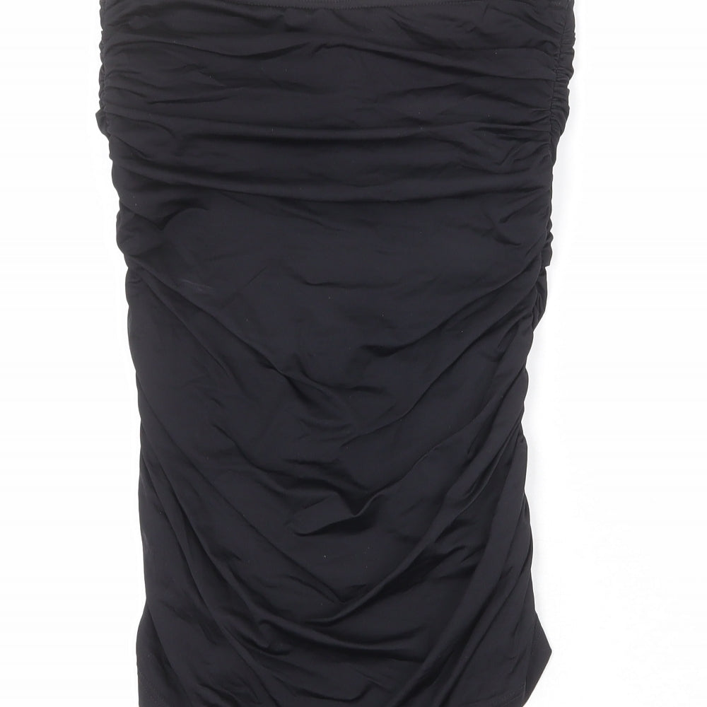 ASOS Womens Black Polyamide One Piece Size 10 - Ruched