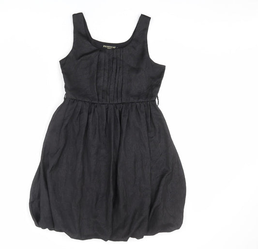 Pussycat London Womens Black Polyester Slip Dress Size M Scoop Neck Zip - Size M-L