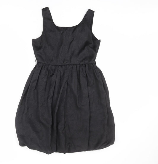 Pussycat London Womens Black Polyester Slip Dress Size M Scoop Neck Zip - Size M-L