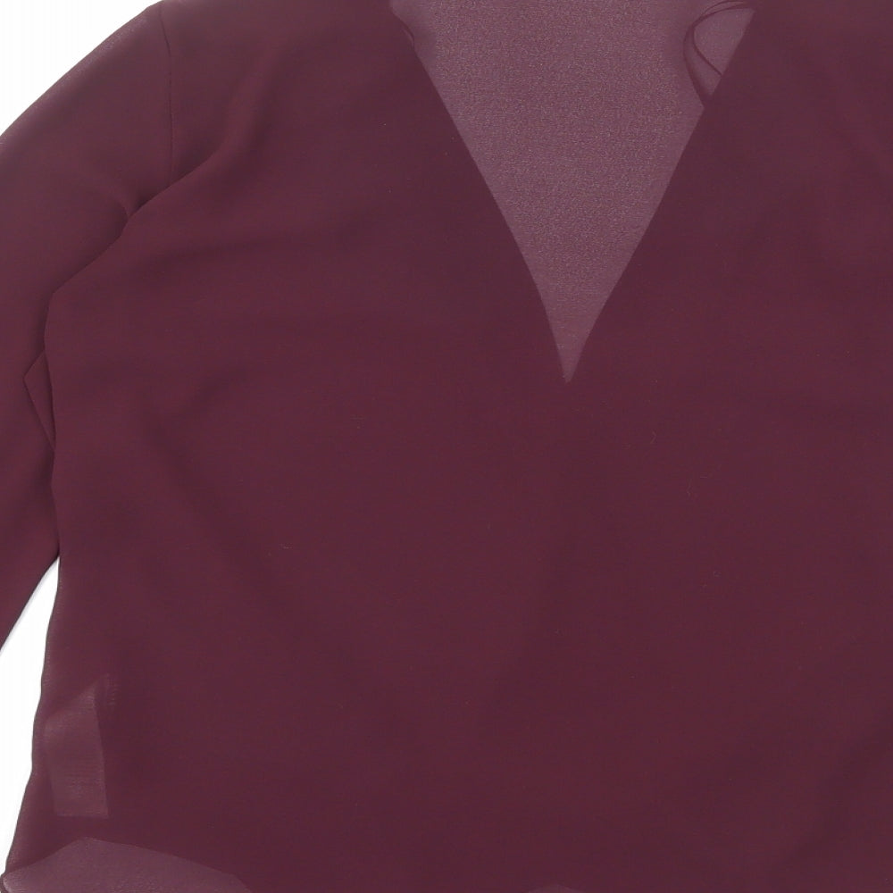 Womens UK Size 10 New Look Red Basic Blouse
