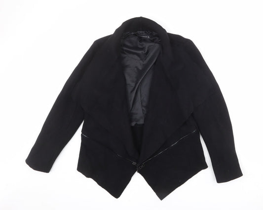 Womens UK Size S Zara Black Biker Coat
