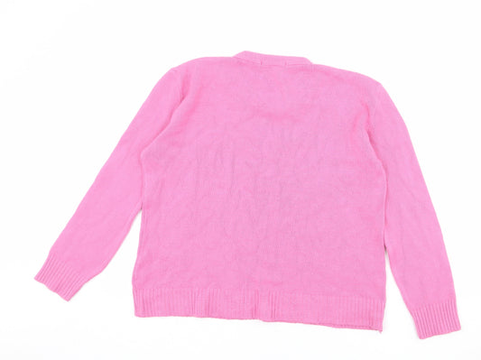 Womens UK Size M Pure & Natural Pink Pullover Jumper