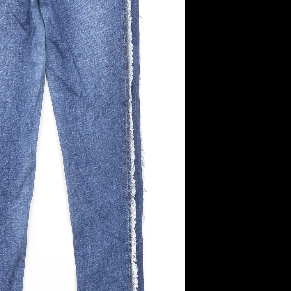 Matalan Womens Blue Cotton Skinny Jeans Size 10 L27 in Regular Zip