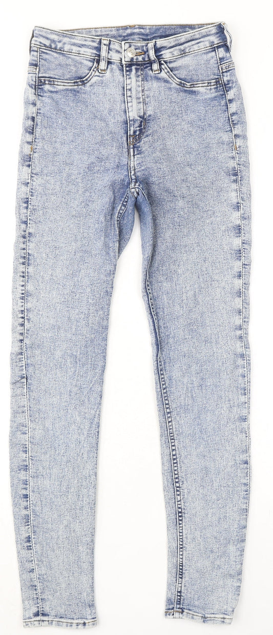 Divided by H&M Womens Blue Cotton Skinny Jeans Size 8 L29 in Regular Zip