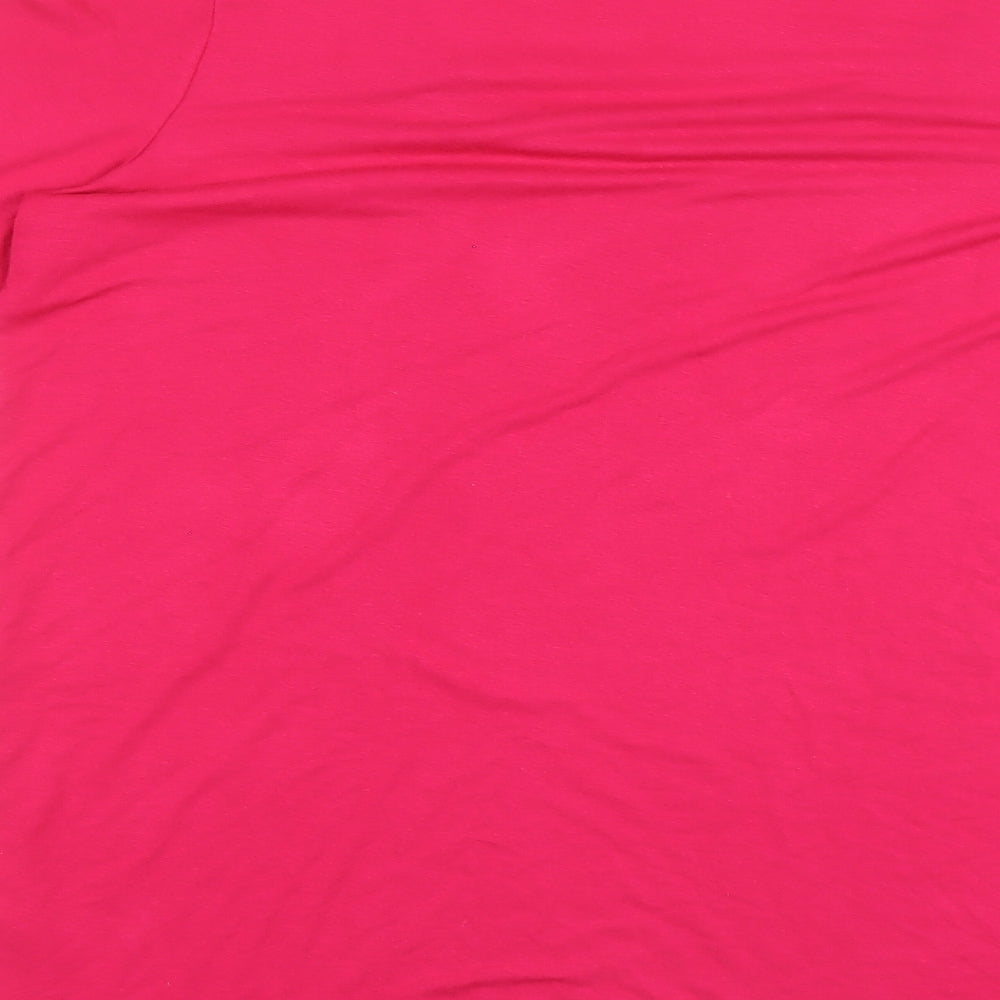 Autograph Womens Pink Viscose Basic T-Shirt Size 14 Boat Neck