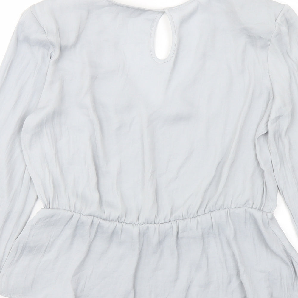 Womens UK Size 8 Marks and Spencer Grey Basic Blouse