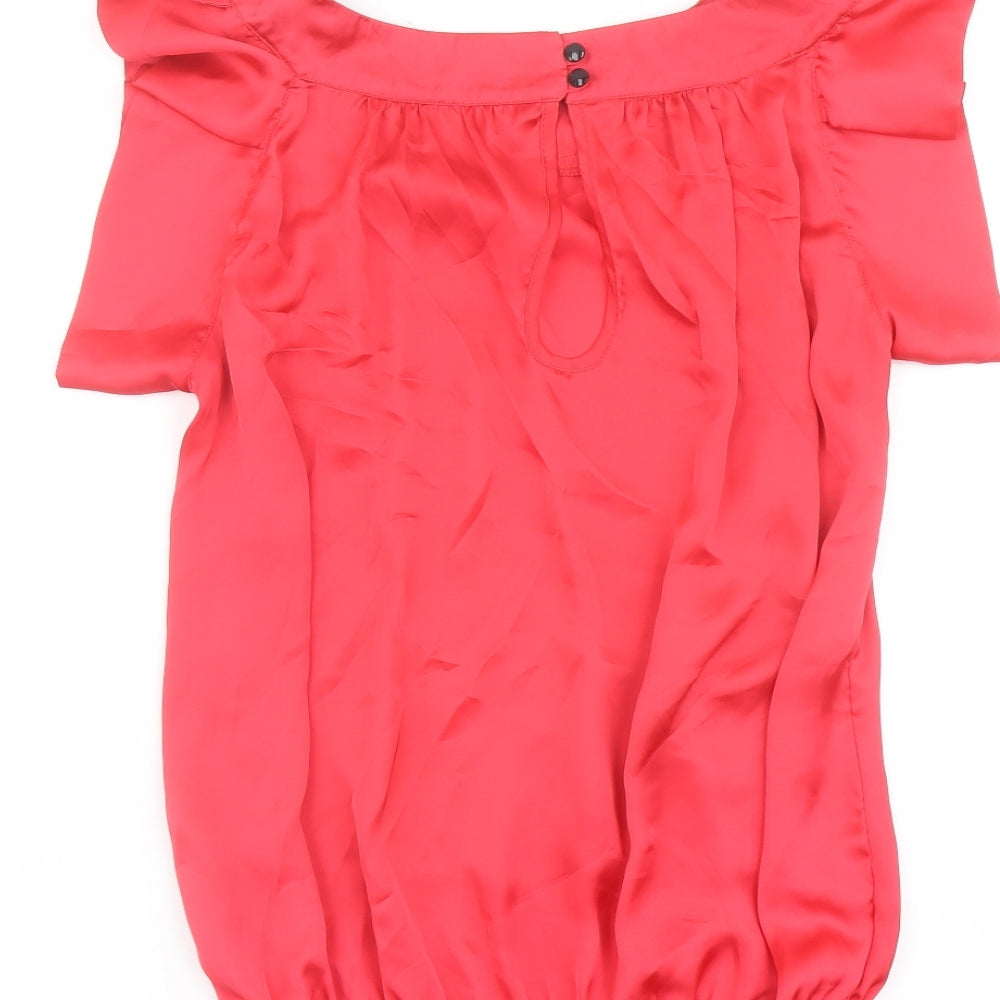 Womens UK Size 10 River Island Red Basic Blouse