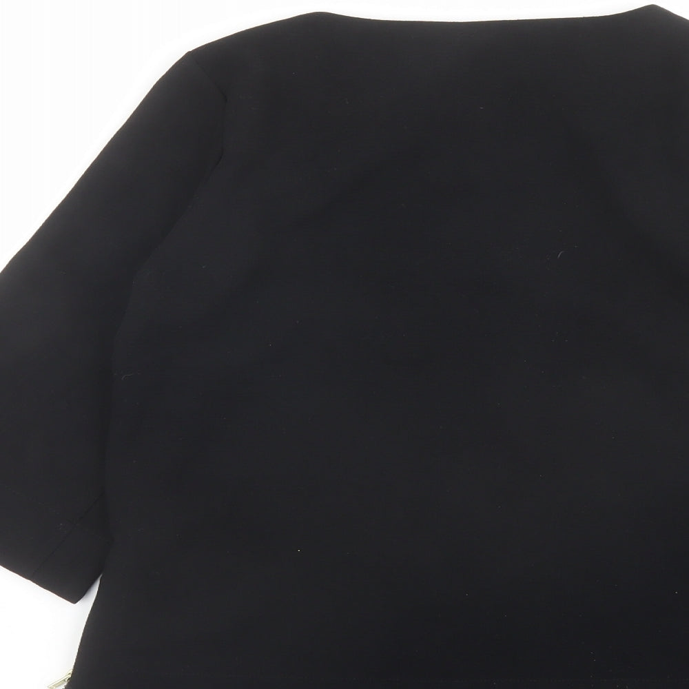 Womens UK Size 8 Warehouse Black Basic Blouse