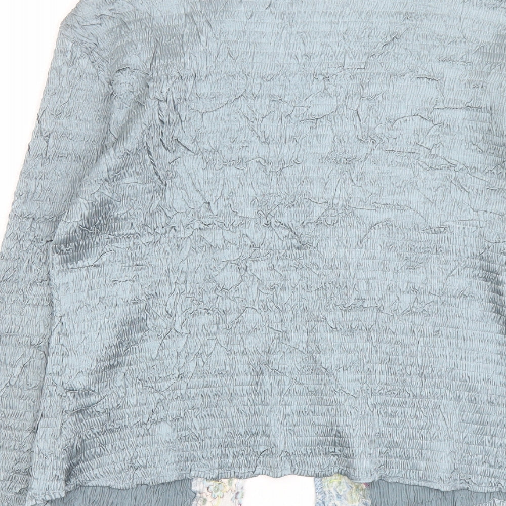 EAST Womens Green Polyester Basic Blouse Size M V-Neck