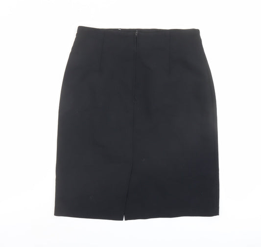 Design Essentials Womens Black Viscose Straight & Pencil Skirt Size 14 Zip