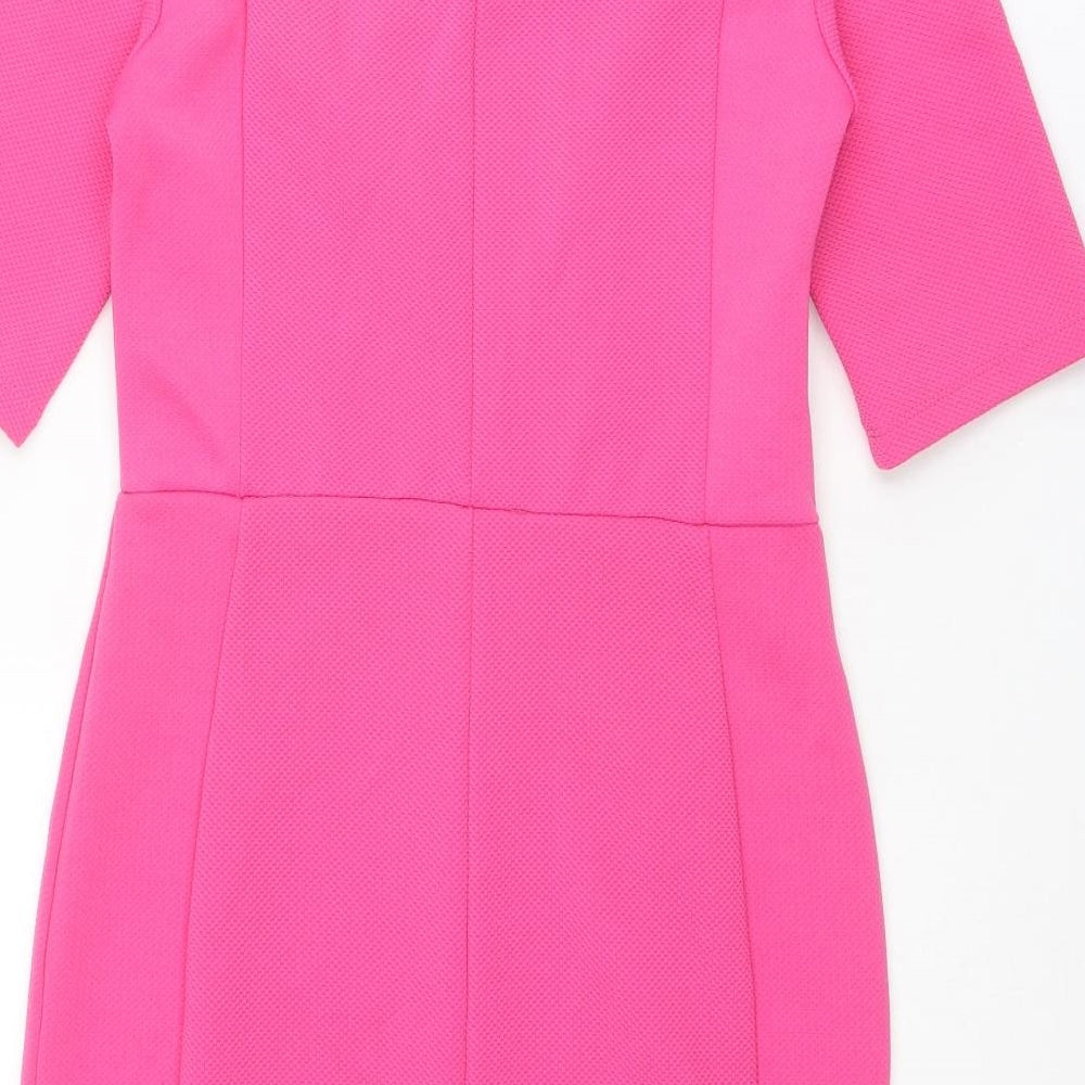 Dorothy Perkins Womens Pink Polyester Shift Size 8 Boat Neck Pullover