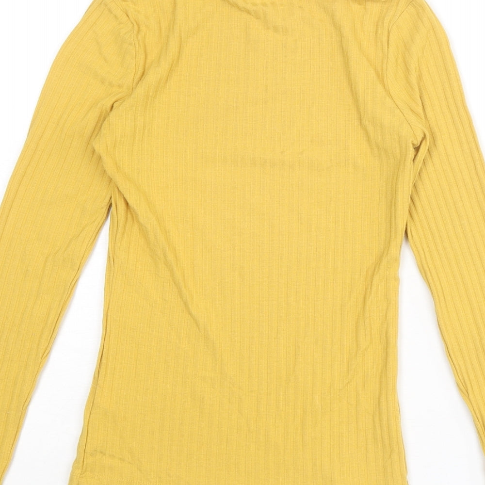 Womens UK Size 6 New Look Yellow Basic T-Shirt