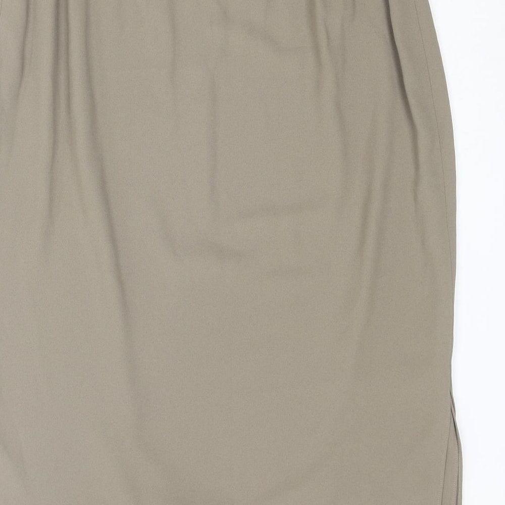 Frank Usher Womens Green Polyester A-Line Skirt Size 14 Zip