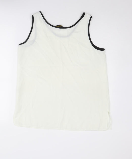 Womens UK Size 16 BASSINI Ivory Basic Tank