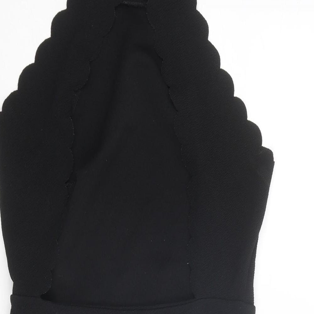 Boohoo Womens Black Polyester Bodysuit One-Piece Size 6 Button