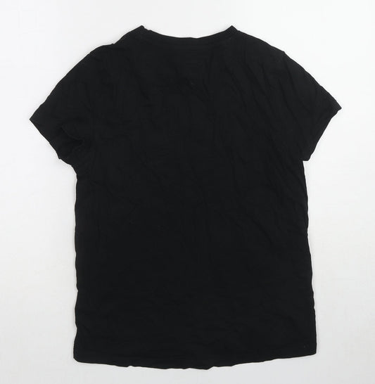 Womens UK Size 6 Disney Black Basic T-Shirt