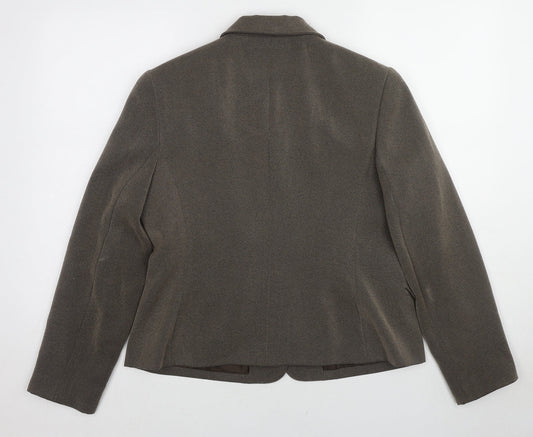 NEXT Womens Brown Polyester Jacket Blazer Size 14