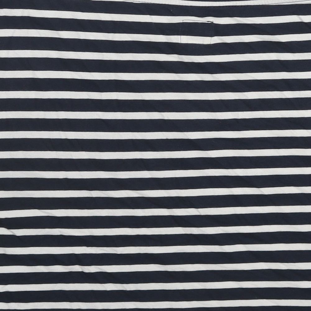 Jack Wills Womens Blue Striped Cotton Basic T-Shirt Size 8 Round Neck