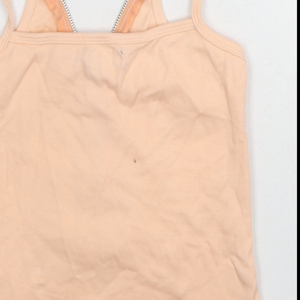 Influence Womens Beige Polyester Basic Tank Size S V-Neck - Size S-M