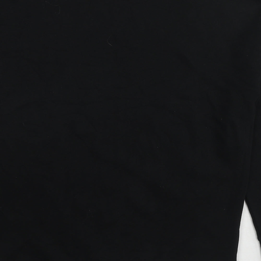 New Look Womens Black Cotton Pullover Sweatshirt Size 6 Pullover - Thank you next