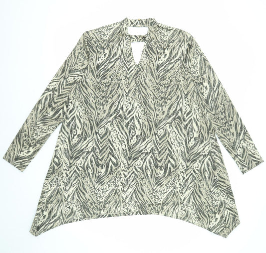 Star by Julien Macdonald Womens Multicoloured Geometric Polyester Trapeze & Swing Size 16 Round Neck Button