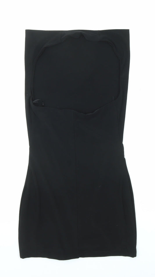 Miss Selfridge Womens Black Polyester Bodycon Size 6 Off the Shoulder Pullover