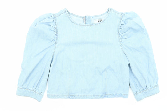 Womens UK Size 12 New Look Blue Basic Blouse