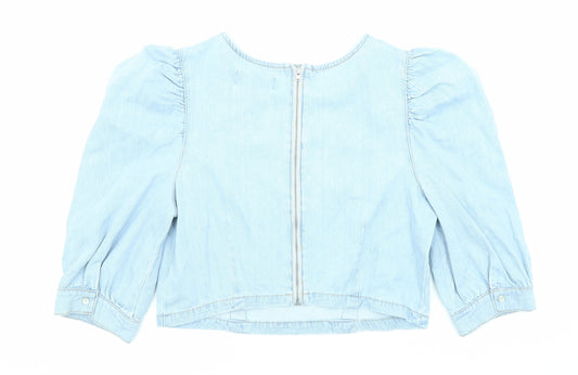 Womens UK Size 12 New Look Blue Basic Blouse