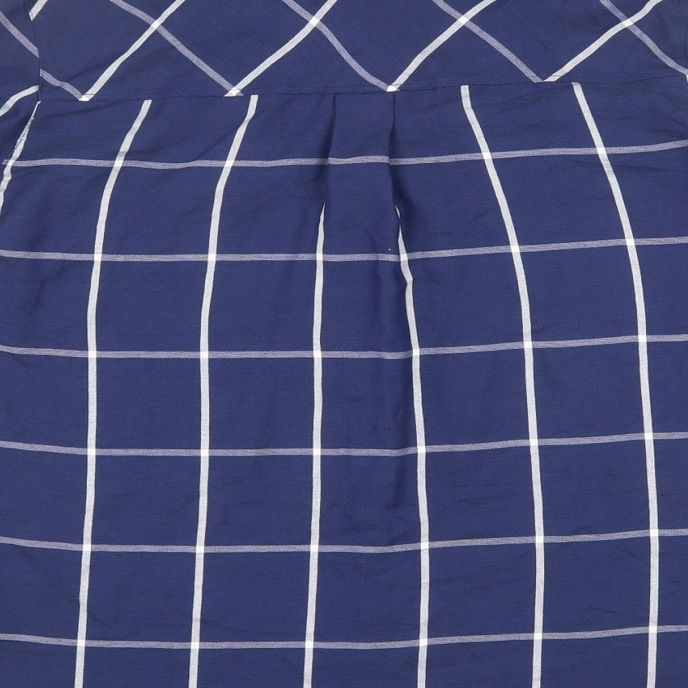Womens UK Size 14 Marks and Spencer Blue Basic Button-Up
