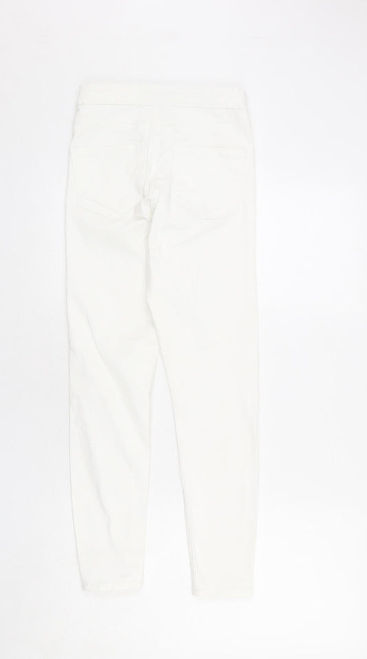 Denim & Co. Womens White Cotton Skinny Jeans Size 8 L28 in Regular Zip