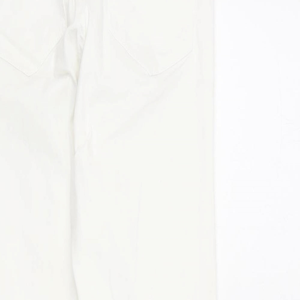 Denim & Co. Womens White Cotton Skinny Jeans Size 8 L28 in Regular Zip