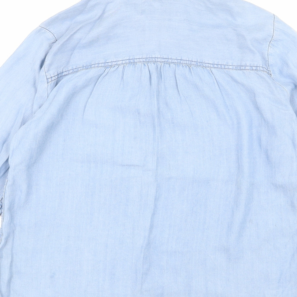 Womens UK Size 10 Marks and Spencer Blue Basic Button-Up