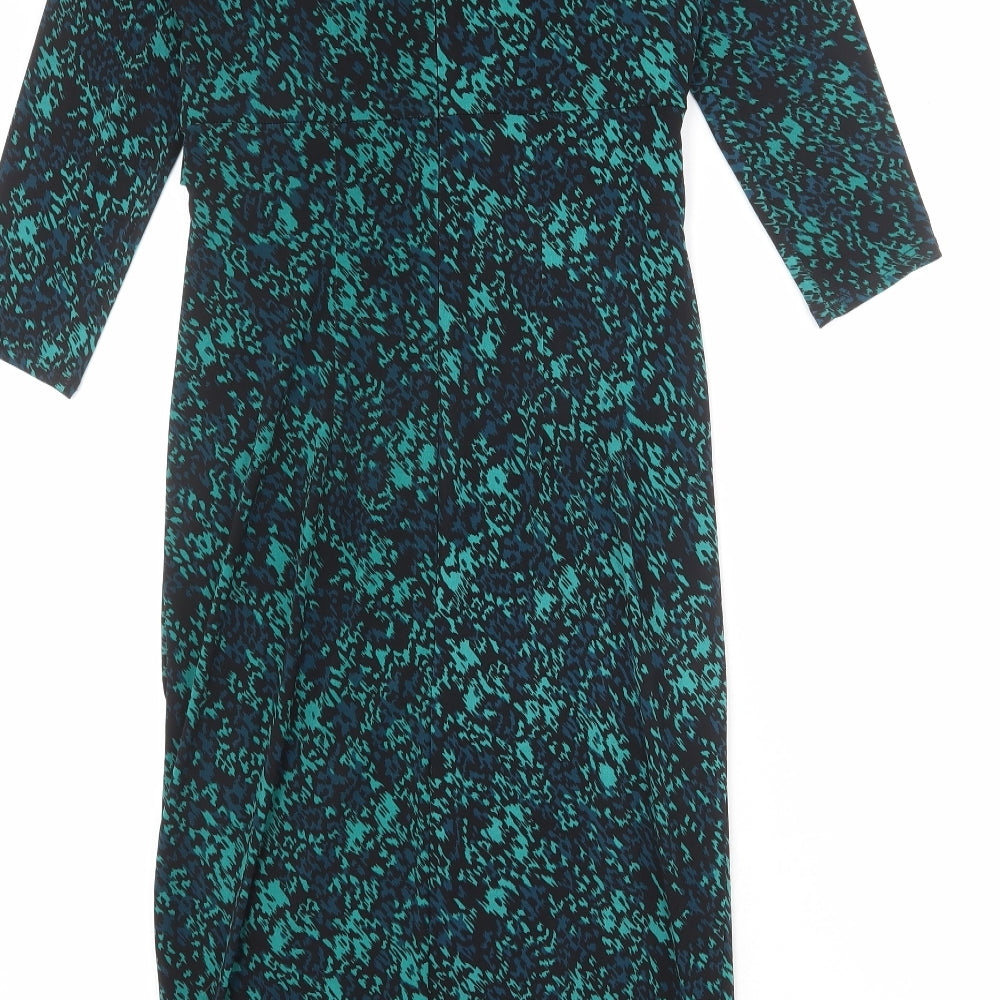 Per Una Womens Multicoloured Geometric Polyester Sheath Size 8 Boat Neck Zip