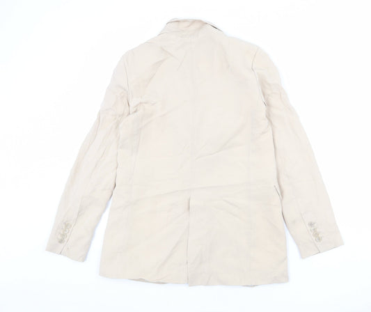 Zara Womens Beige Viscose Jacket Blazer Size XS