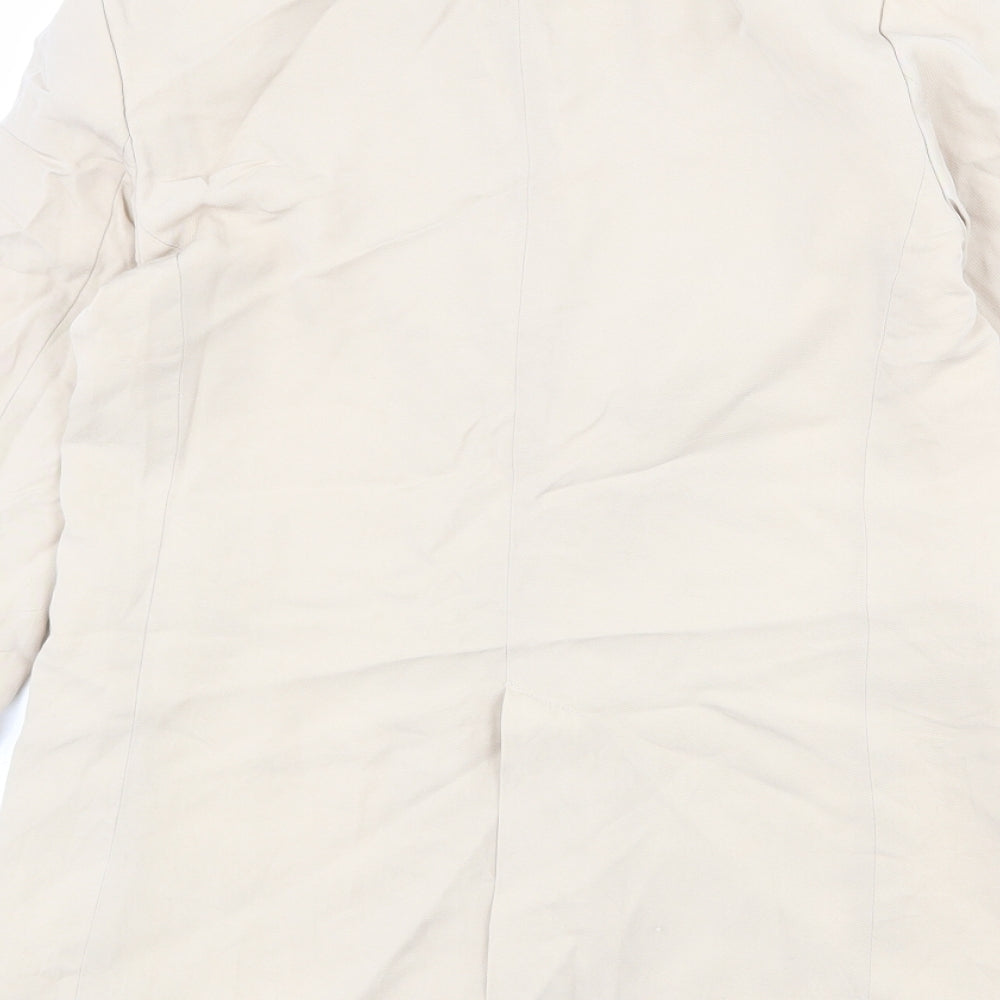 Zara Womens Beige Viscose Jacket Blazer Size XS