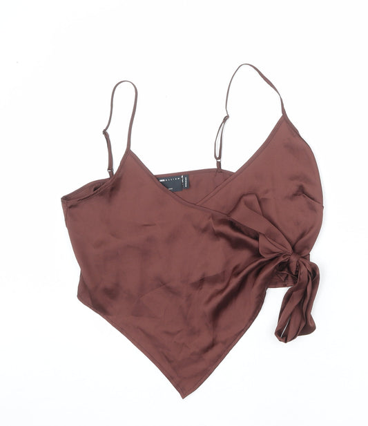 Womens UK Size 14 ASOS Brown Wrap Tank