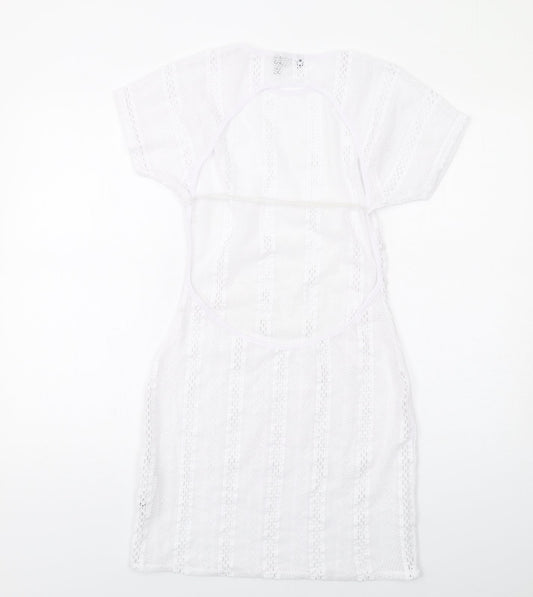 ASOS Womens White Polyester Shift Size 8 Round Neck Pullover