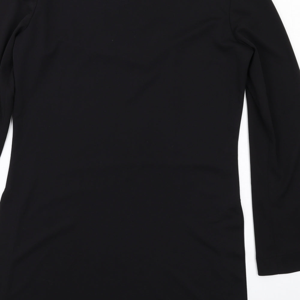 EAST Womens Black Polyester A-Line Size 10 V-Neck Pullover