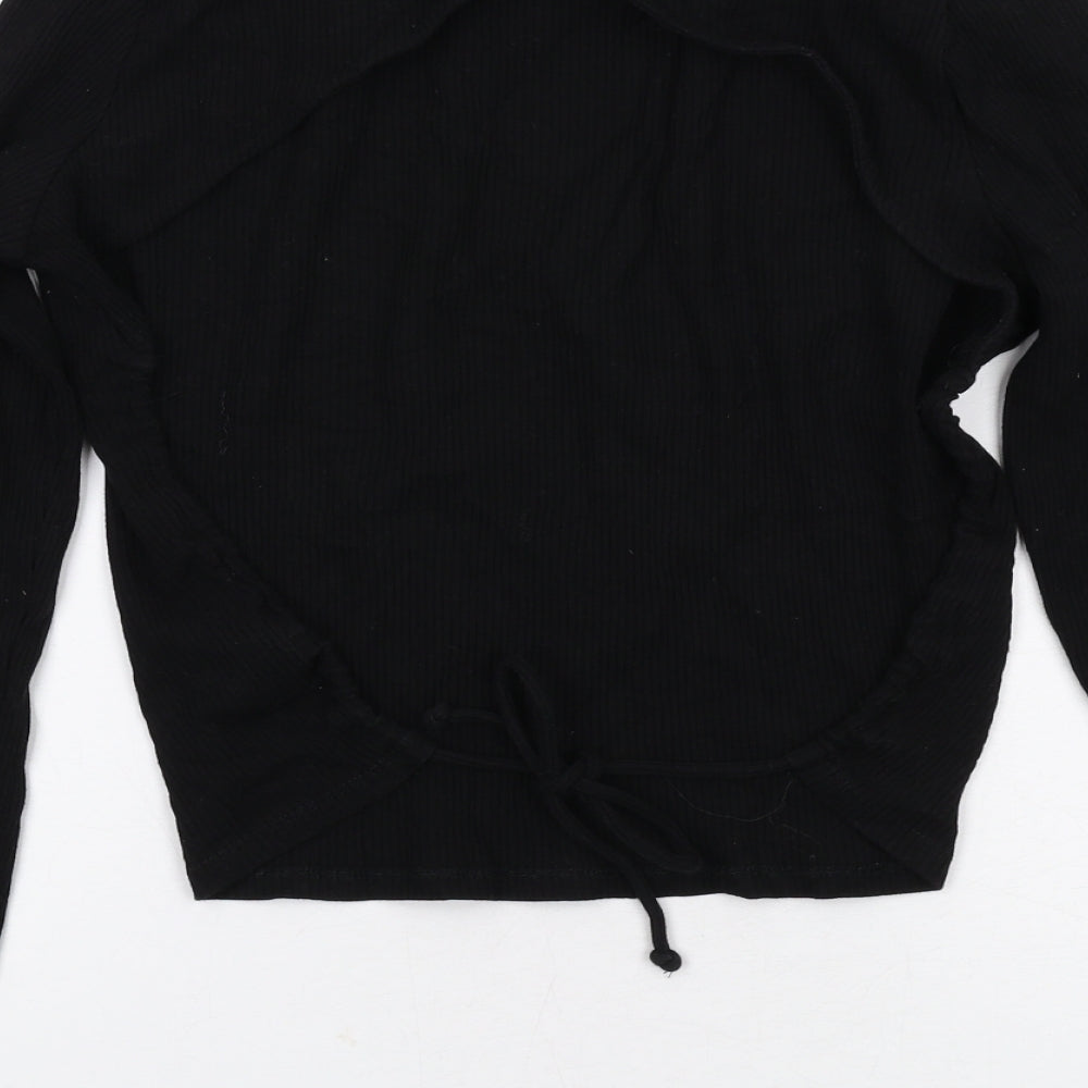 Cotton On Womens Black Cotton Basic Blouse Size M Round Neck