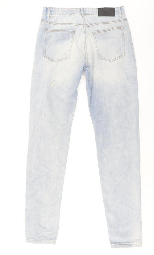 Boohoo Mens Blue Cotton Skinny Jeans Size 32 in L35 in Regular Button